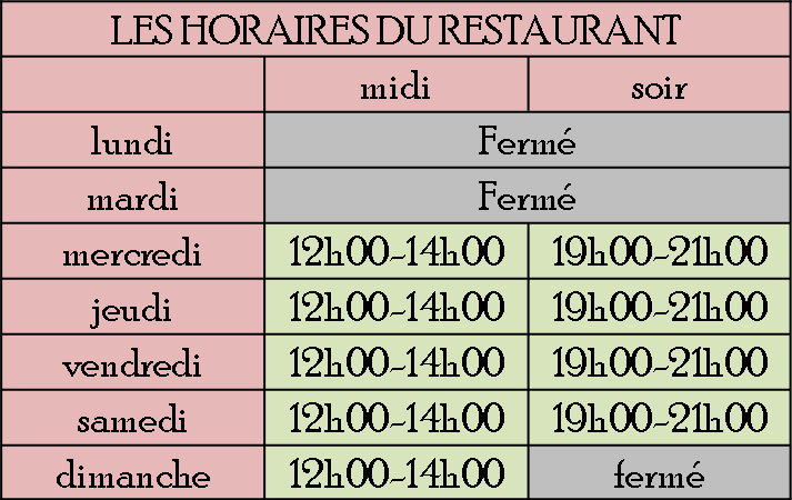 horaires internet